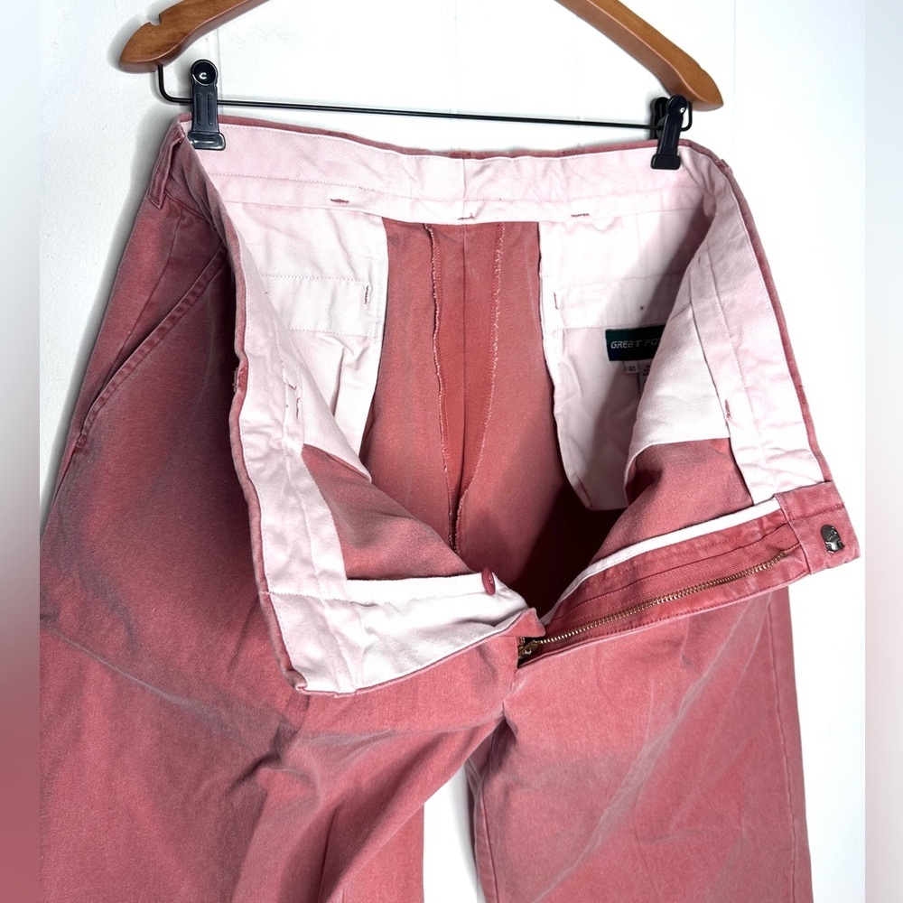 Vintage Great Point Pleated Pink Cotton Canvas Pants Trousers - Picture 5 of 11